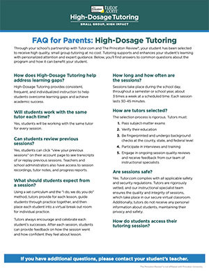 FAQ for Parents - cover