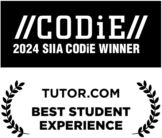 2024 SIIA CODiE award for Tutor.com, recognizing 'Best Customer Experience', with laurel wreath design.