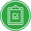 Icon of a clipboard with a checkmark, symbolizing task completion or progress tracking.